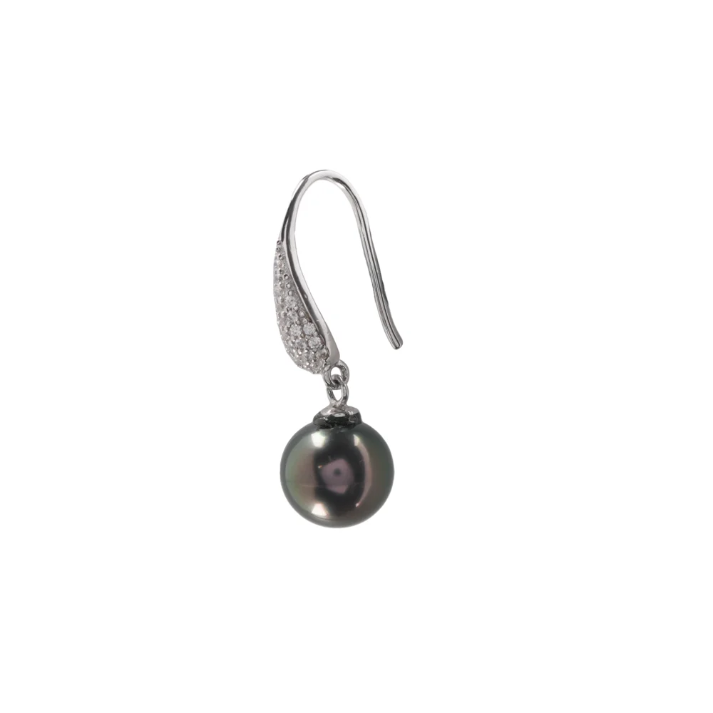 Elegant Black Pearl Drop Earrings, Sterling Silver Dangle Earrings, Classic Pearl Jewellery Gift for Her