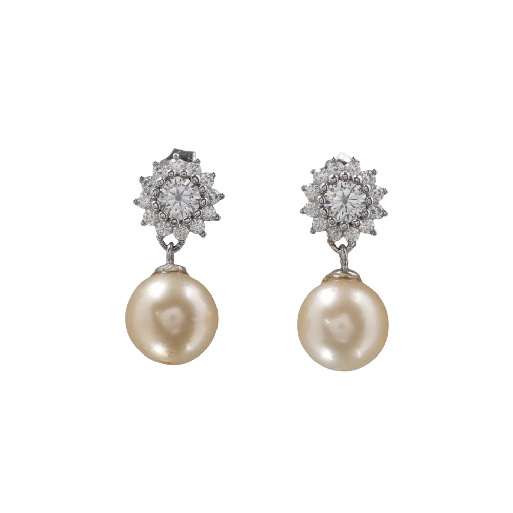 Luxurious Diamond and Pearl Drop Earrings, Classic Bridal and Party Wear Jewellery for Women, Elegant Silver Finish Studded with Stones