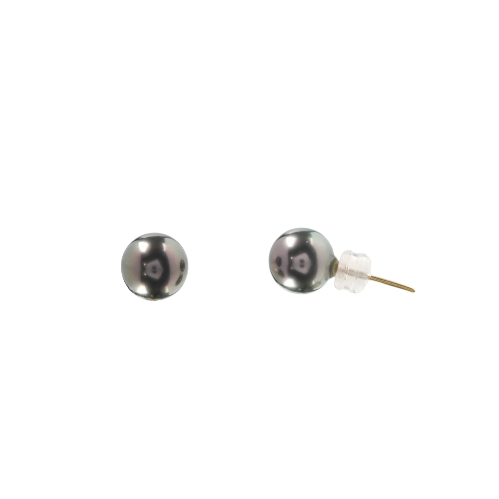 Black Pearl Stud Earrings, Elegant Round Pearl Posts, Classic Minimalist Jewellery, Modern Style Gift for Her, Everyday Earrings