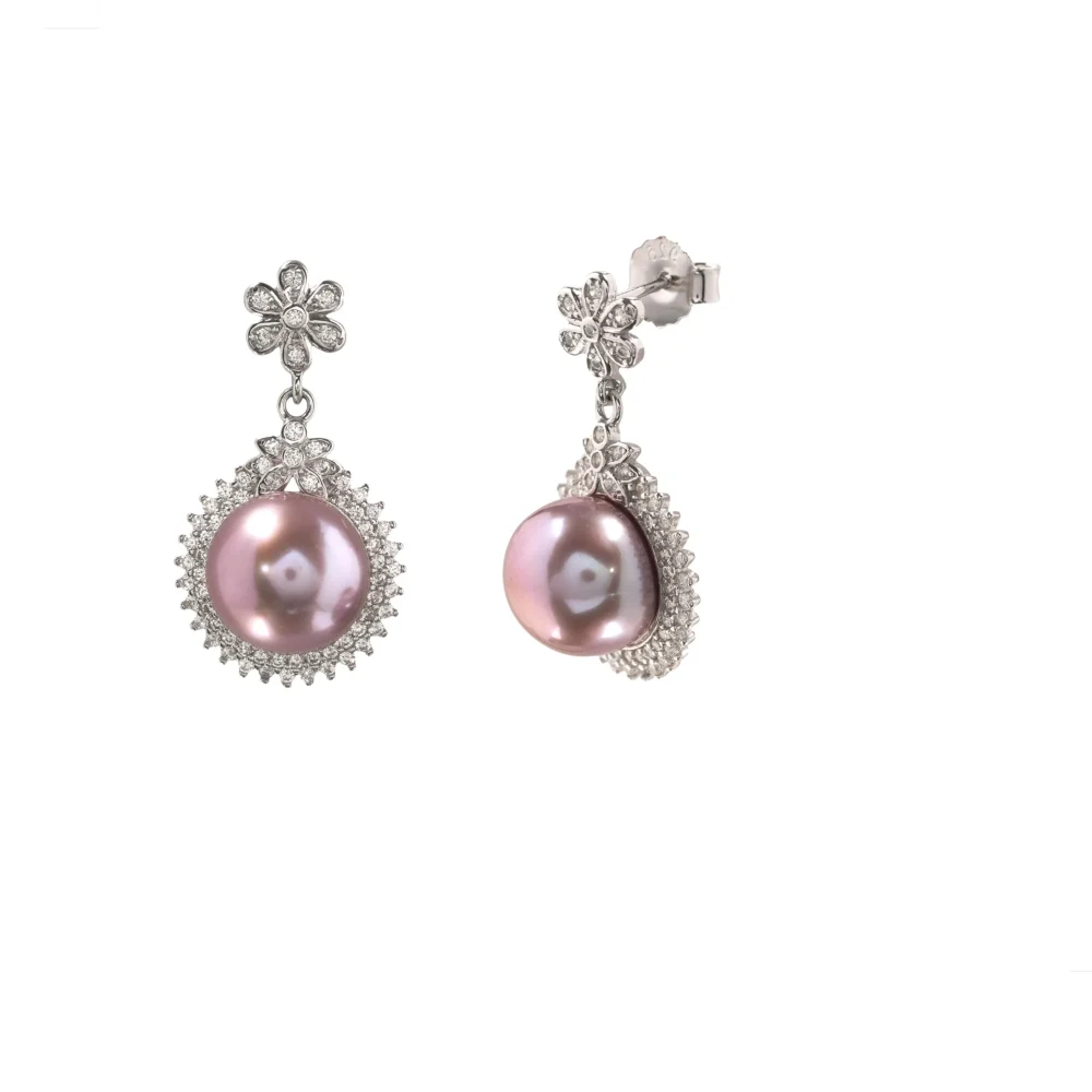 Edison Pearl Dangle Earrings, Floral Crystal Drop Jewellery, Elegant Vintage Style, Wedding Bridesmaid Gift, Romantic Pearl Earrings