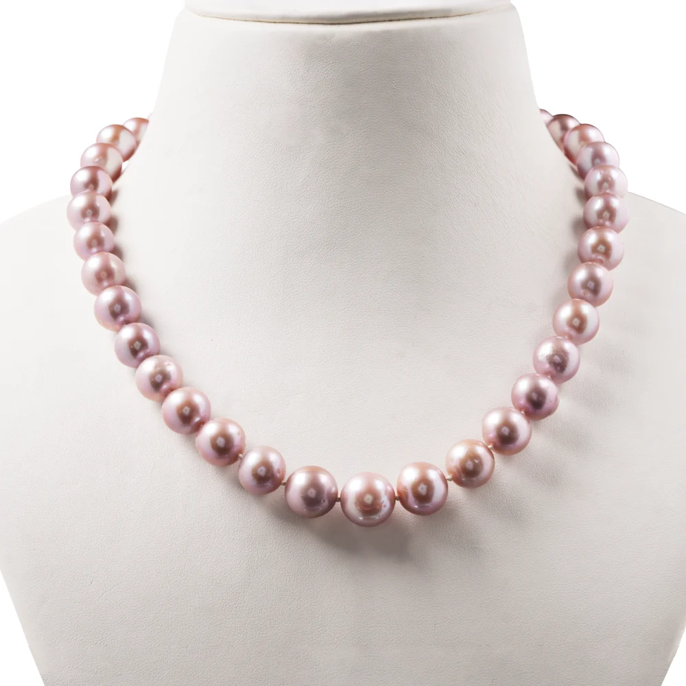 Pink Pearl Necklace, Classic Single Strand Pearl Choker, Handmade Bridal Jewellery, Elegant Gift for Women