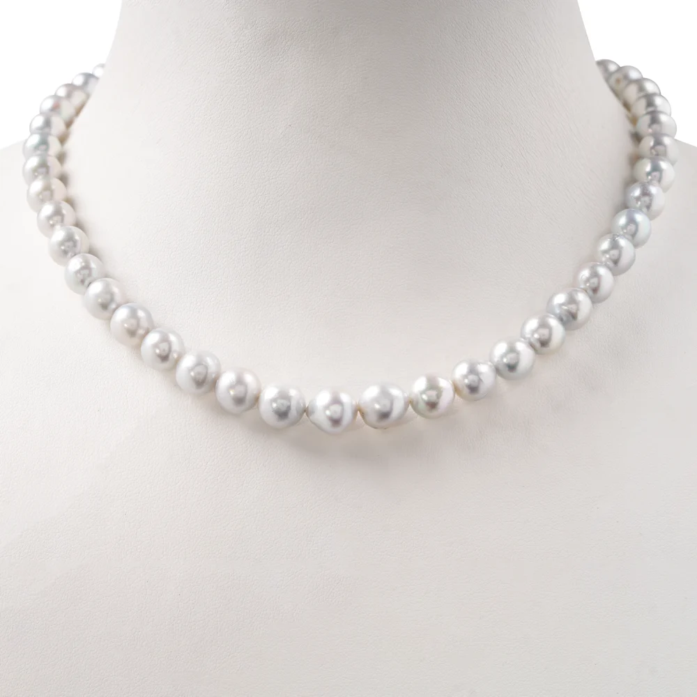Classic White Pearl Necklace, Handmade Single Strand Pearl Choker, Timeless Bridal Jewellery, Elegant Gift for Women
