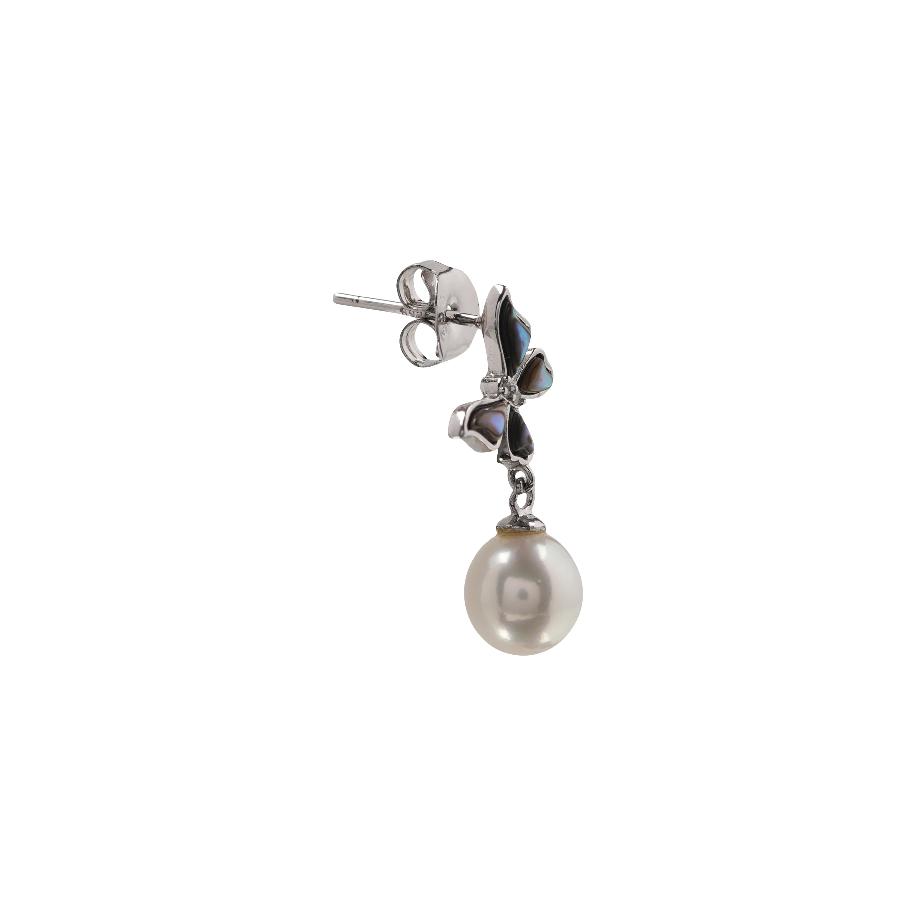 Elegant Pearl Necklace & Earrings Set – Sterling Silver with Green Crystal Accents, Classic Drop Pearl Jewellery for Women - Image 4