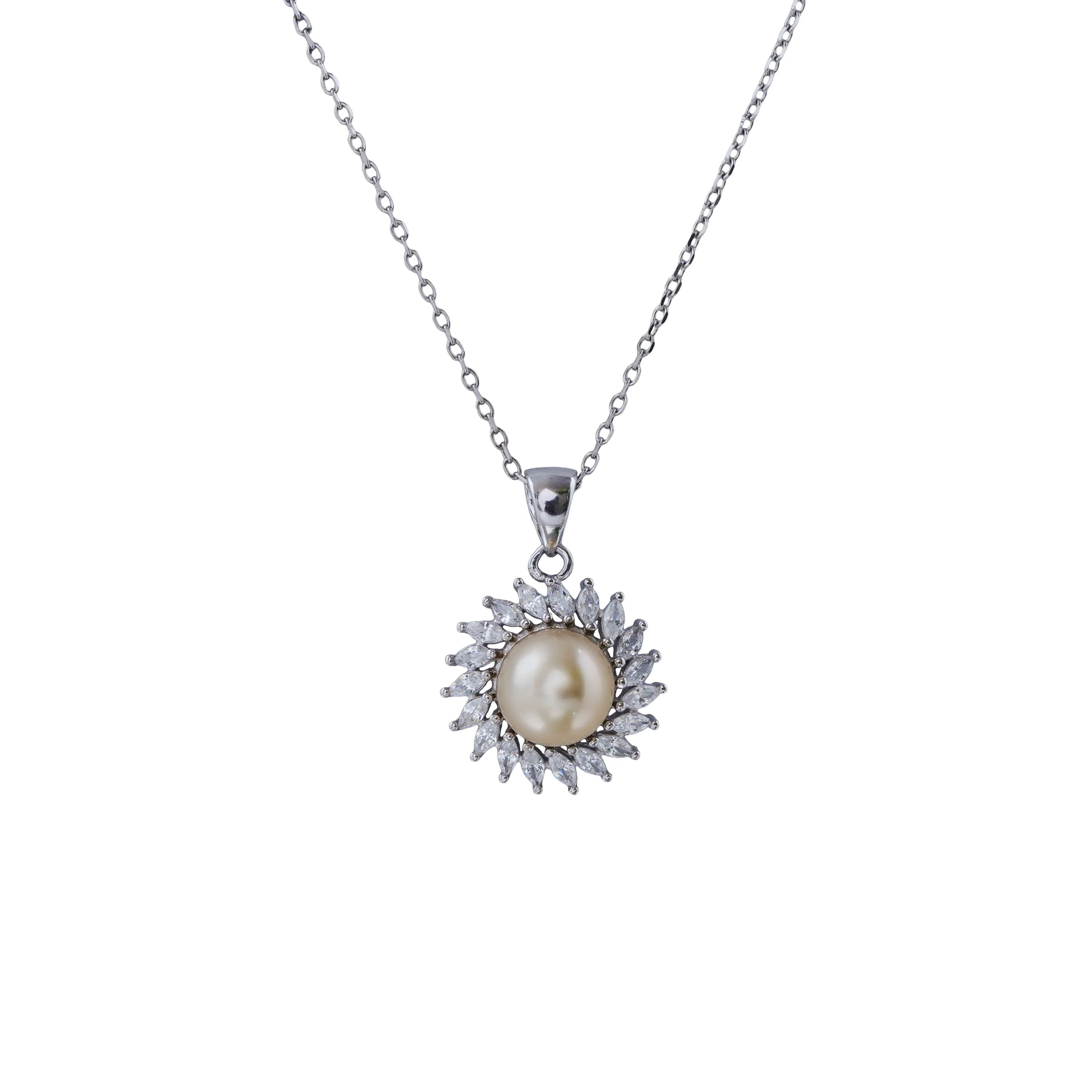 Daisy Flower Pearl Jewellery Set, Necklace, Earrings & Ring, Elegant Floral Jewellery, Bridesmaid Gift, Dainty Everyday Accessories