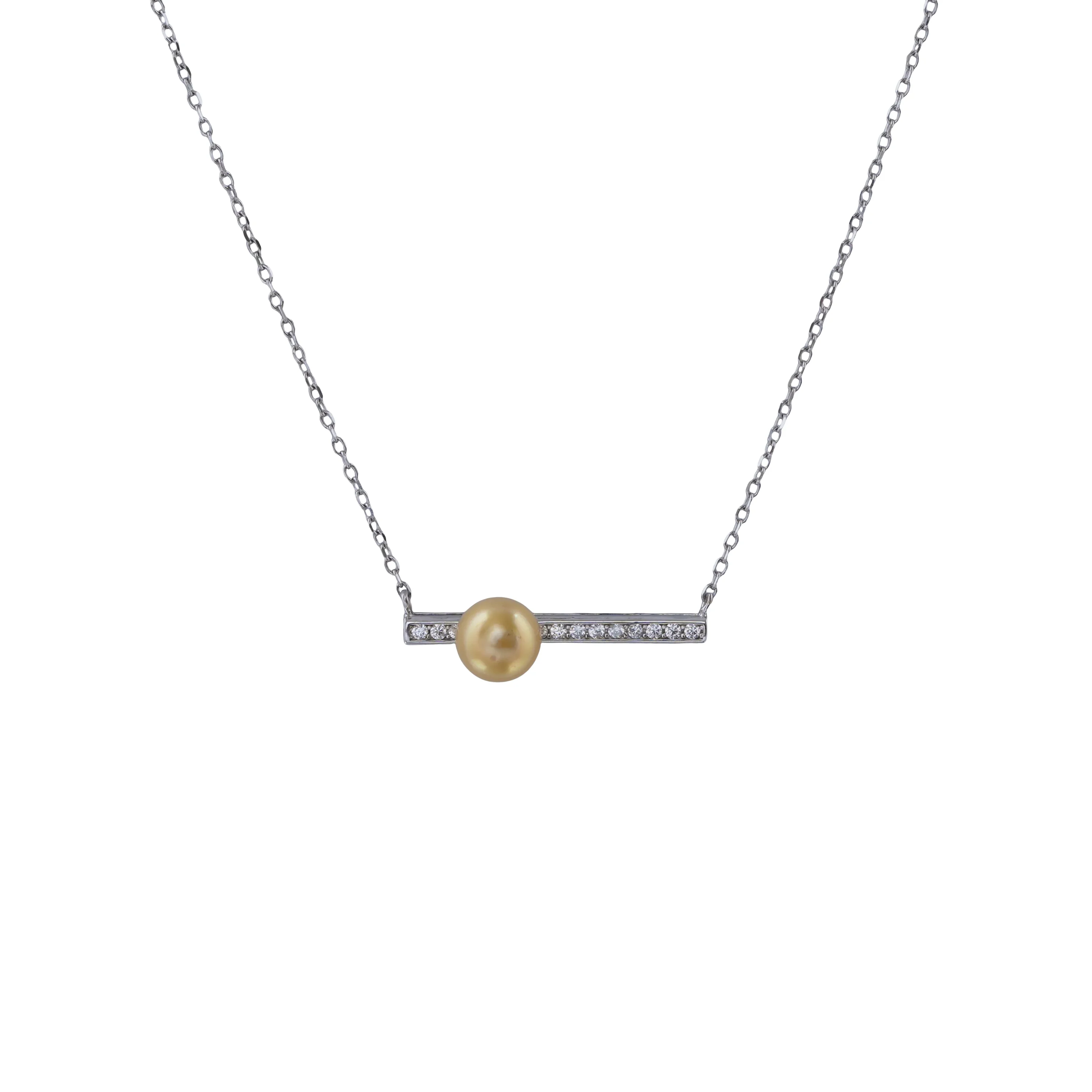 Elegant Gold Pearl & CZ Bar Necklace and Earring Set, Minimalist Fine Jewellery, Dainty Bridal Gift, Modern Everyday Accessories - Image 7