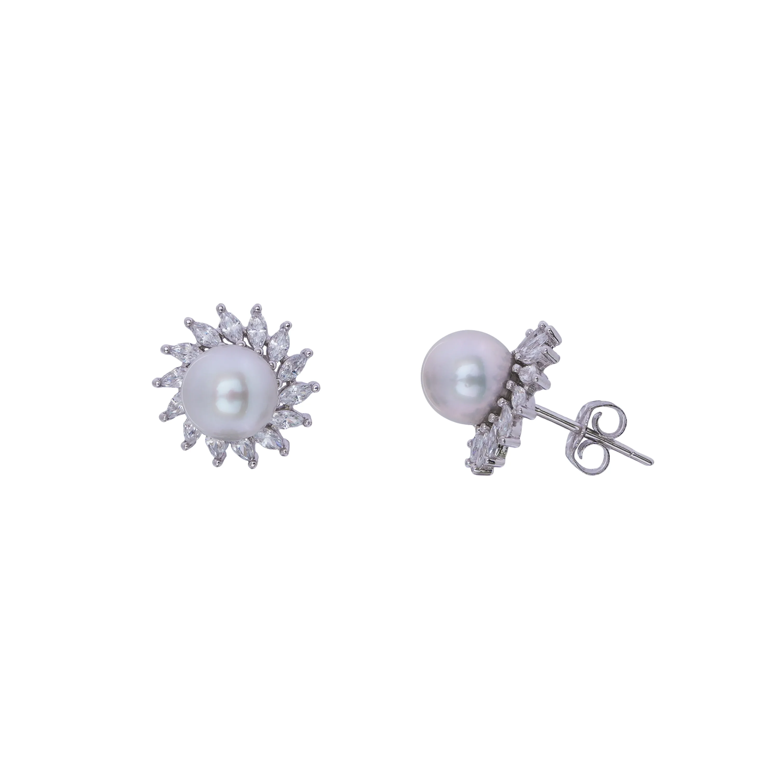 Elegant White Pearl Jewellery Set, Sterling Silver Necklace, Statement Earrings & Ring ? Bridal Wedding Jewellery Gift for Her - Image 7