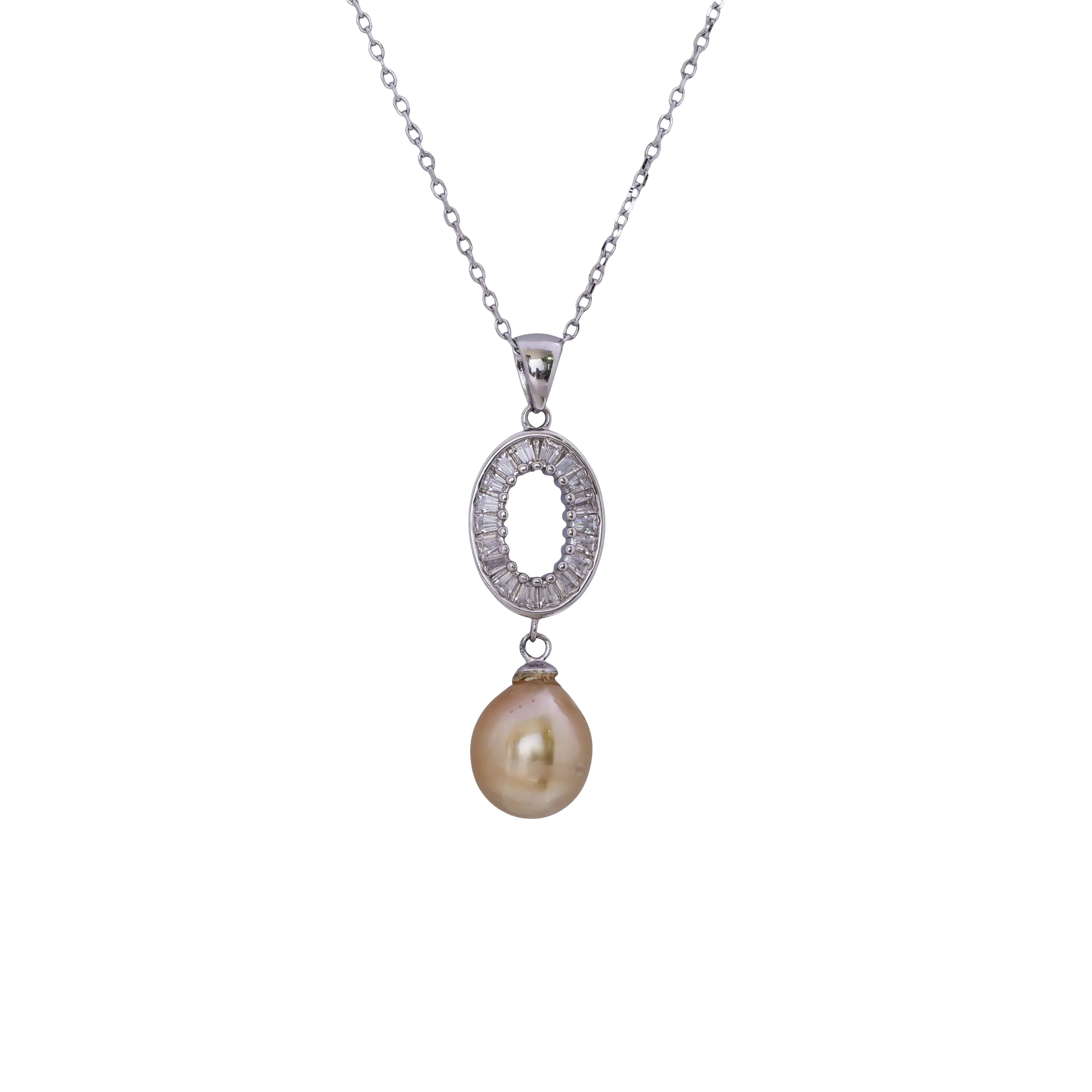 Elegant Golden South Sea Pearl Jewellery Set, Sterling Silver Necklace and Dangle Earrings ? Luxury Bridal Jewellery Gift for Her - Image 9