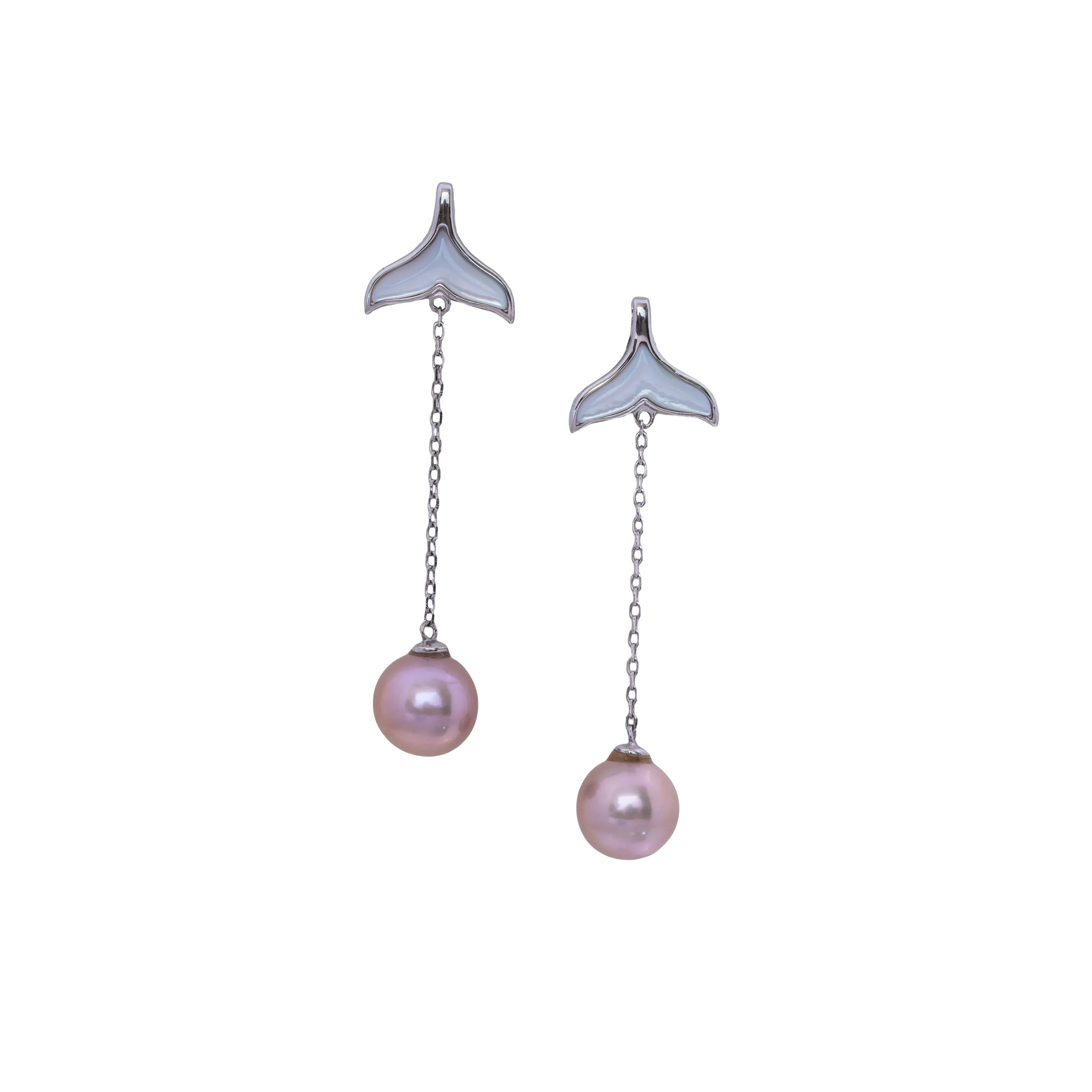 Mermaid Tail Pink Pearl Jewellery Set ? Sterling Silver Necklace, Earrings & Ring, Ocean Inspired Bridal, Wedding And Gift for Her - Image 7