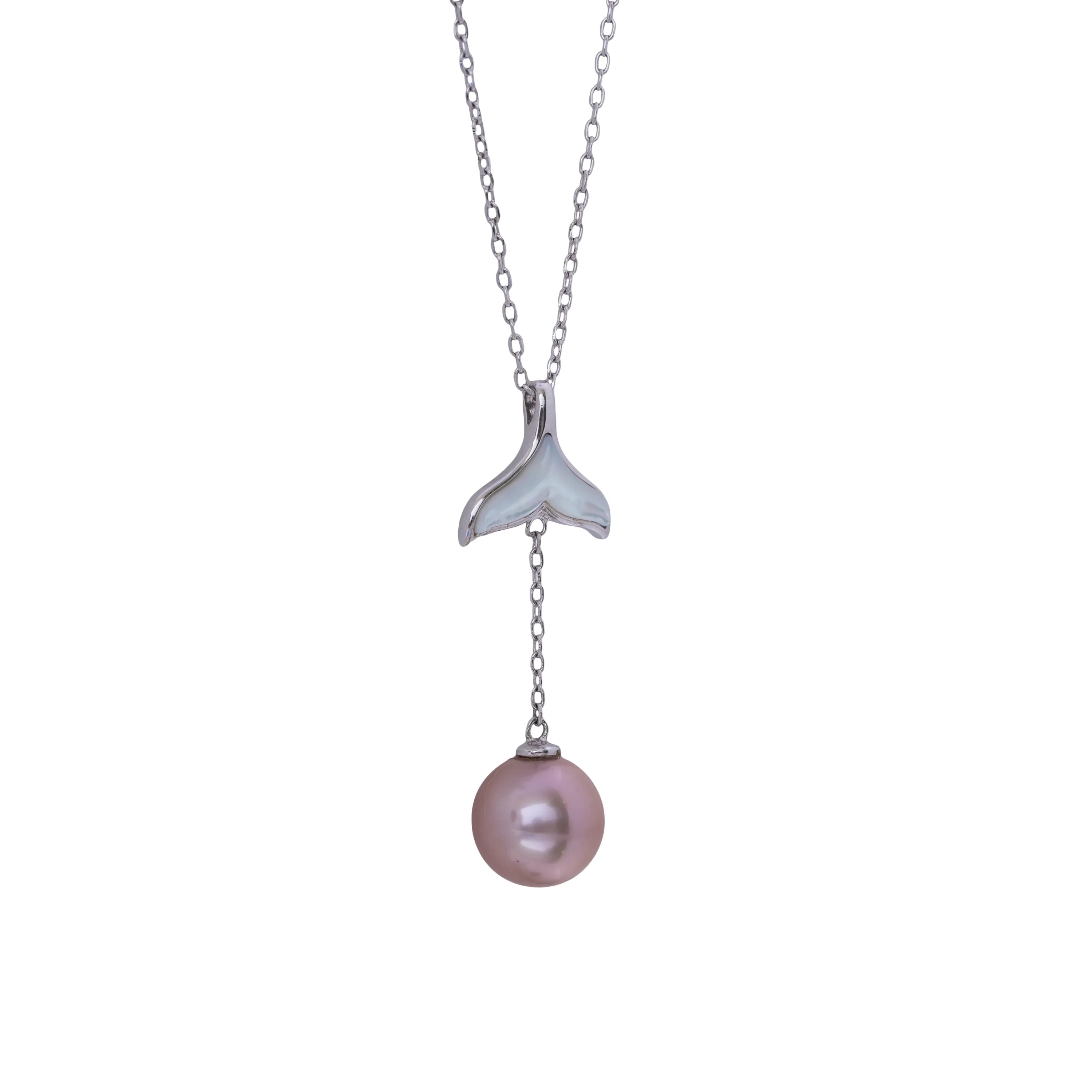 Mermaid Tail Pink Pearl Jewellery Set ? Sterling Silver Necklace, Earrings & Ring, Ocean Inspired Bridal, Wedding And Gift for Her - Image 11
